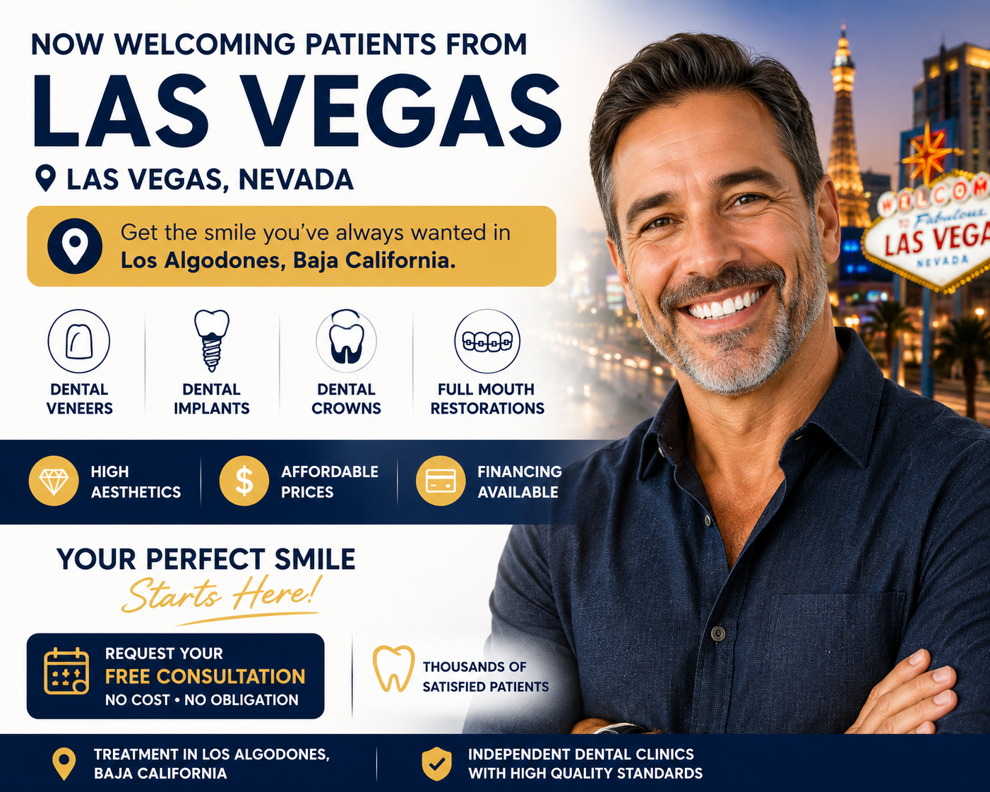 Carillas dentales para pacientes de Las Vegas Nevada en Los Algodones